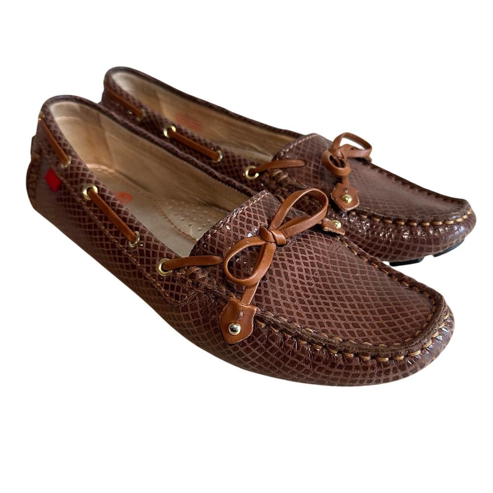 Marc Joseph Cypress Hill Driving Moccasins Loafer Mocha Gold Snake 7